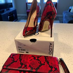 ALDO snakeskin heels/bag